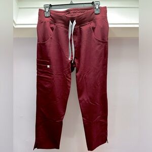 Burgundy FIGS Kade scrub pants